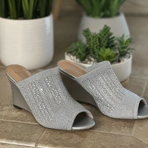 Lauren Lorraine Sparkling Silver Wedges
